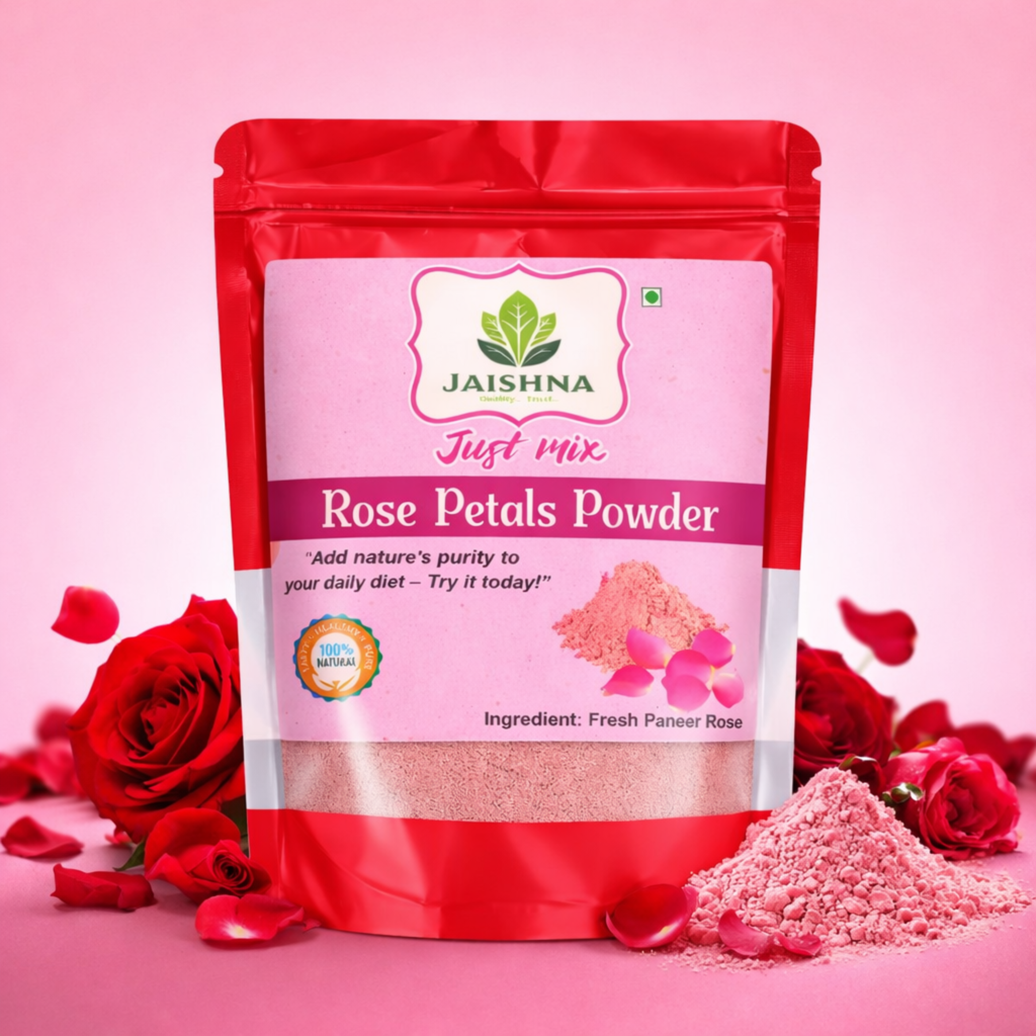 Paneer Rose Petal Powder – Fragrant Beauty & Cooling Drink