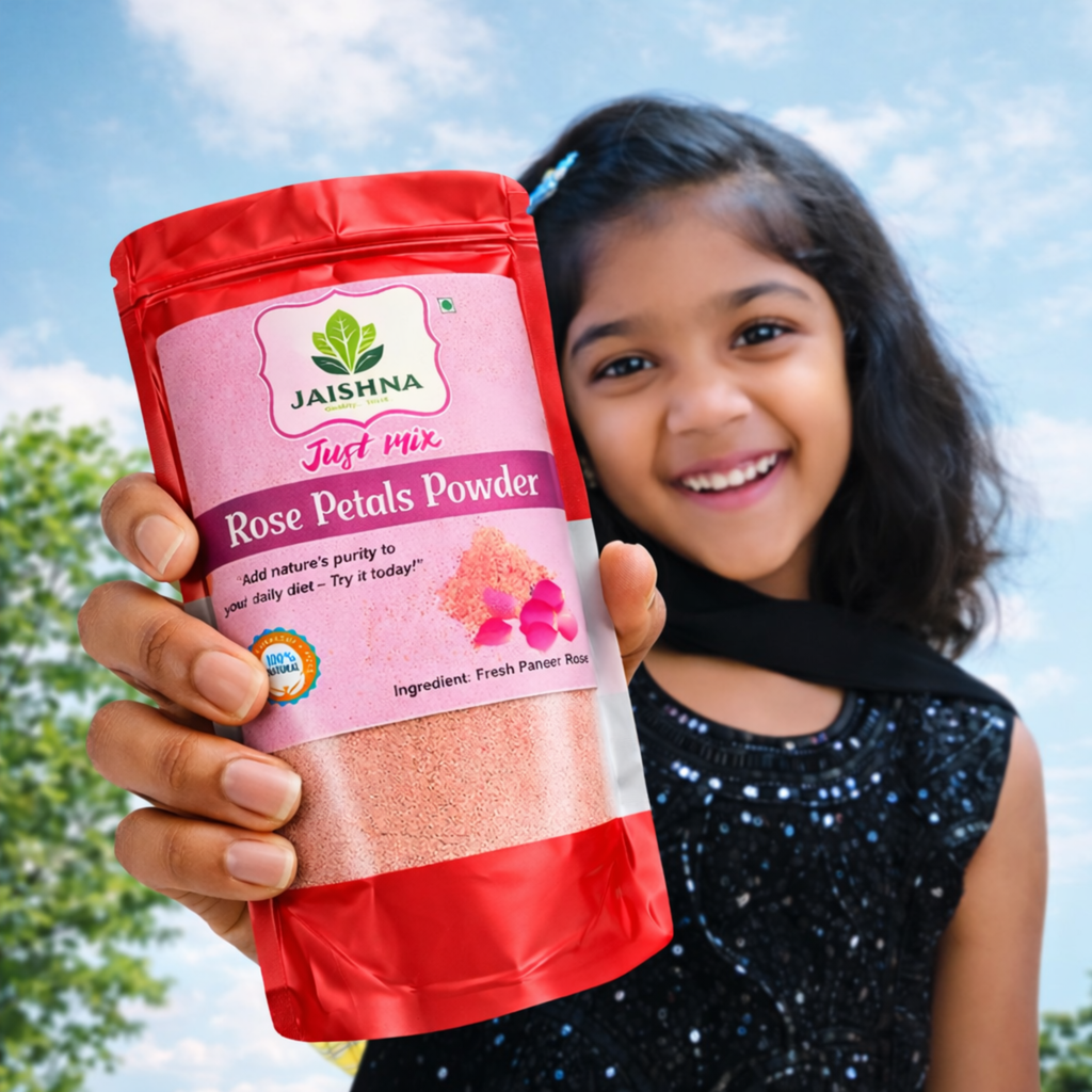 Paneer Rose Petal Powder – Fragrant Beauty & Cooling Drink