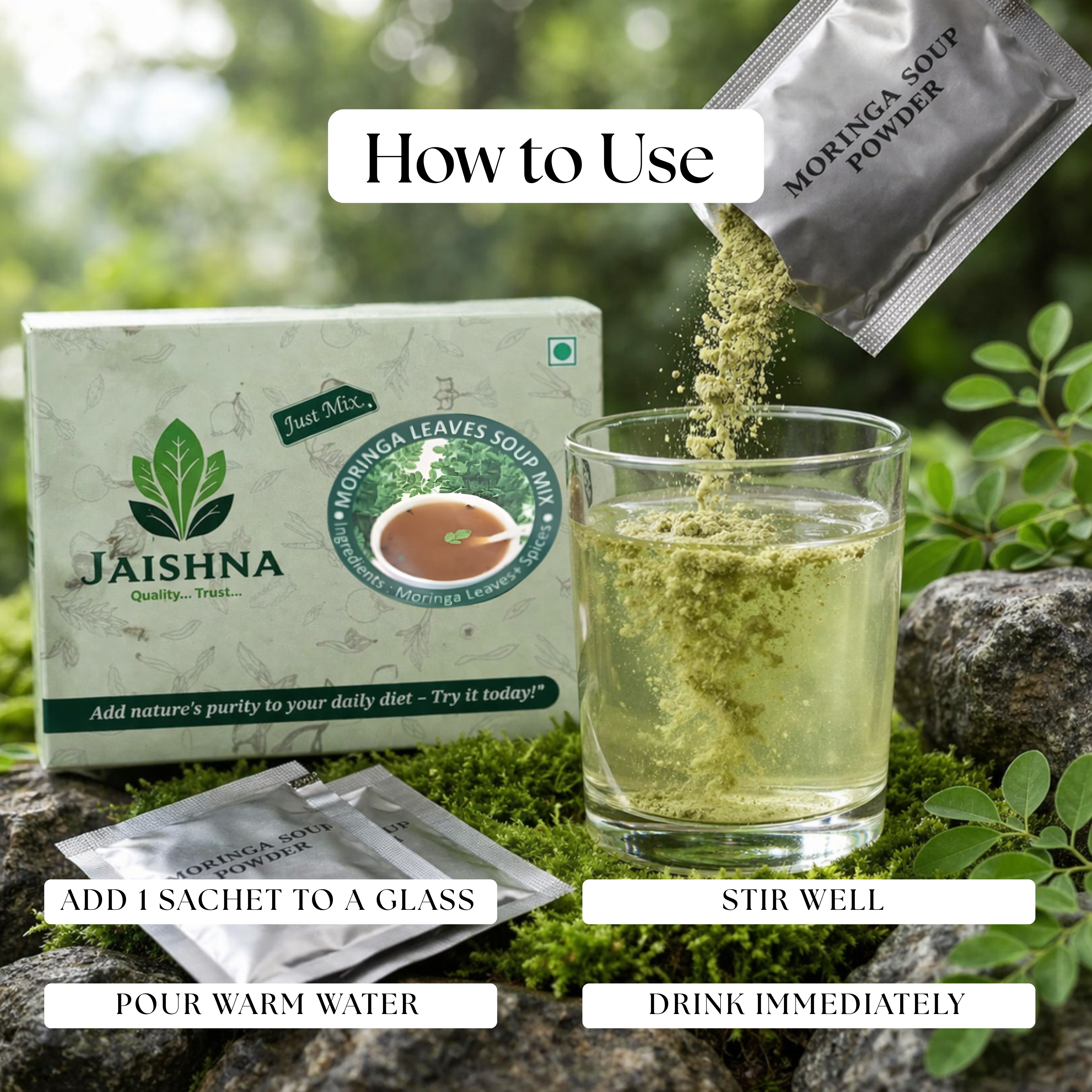 Just Mix Moringa Leaf Powder Packet – The Miracle Tree Superfood